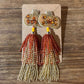 Golden Harvest Pumpkin Beaded Statement Tassel Earrings