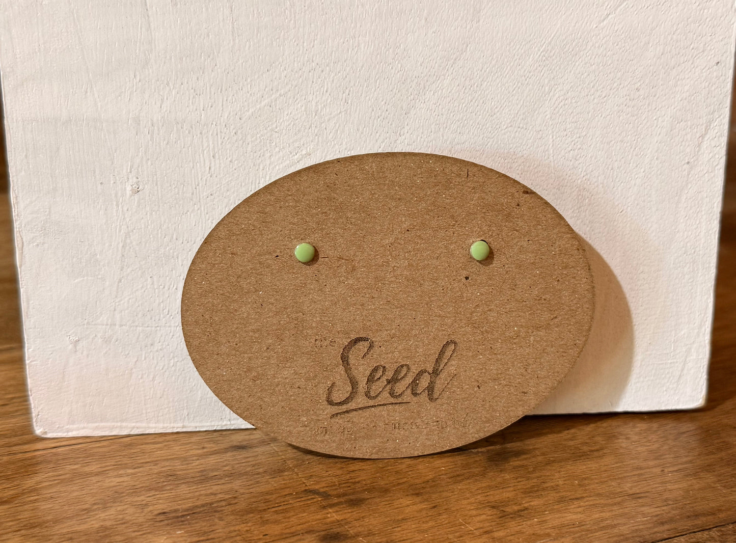 Dainty Green Circle Earrings