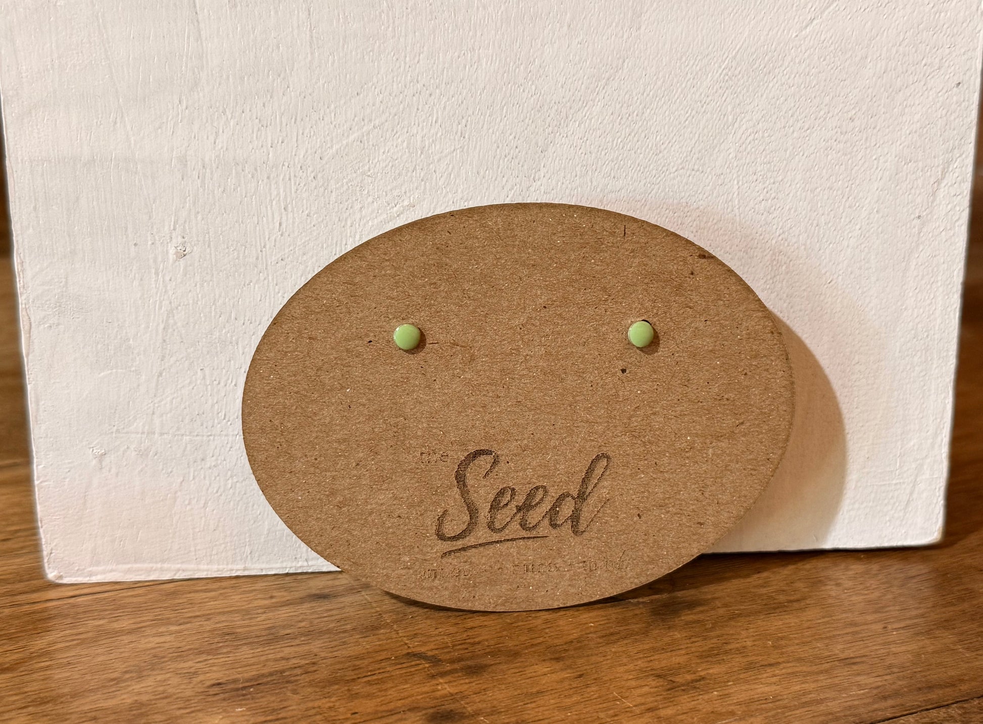 Dainty Green Circle Earrings