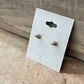 Vintage Square Gold-Tone Filigree Stud Earrings with Faux Pearl Centers