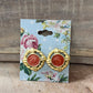 Vintage Retro Gold Rope Border Stud Earrings – 0.75" Swirled Terracotta Copper Enamel Post Earrings