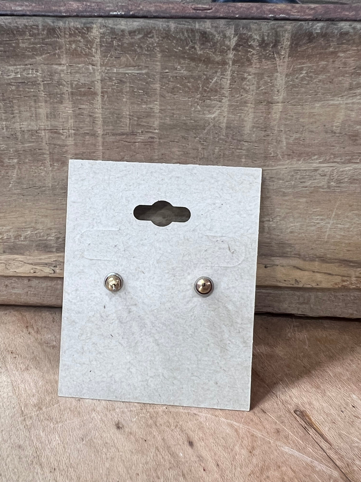 Vintage Retro Gold Rope Border Stud Earrings – 0.75" Swirled Terracotta Copper Enamel Post Earrings