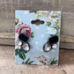 Retro Midnight Black &amp; Clear Crystal Cluster Clip-On Earrings – 0.75" x 1" Statement Earrings