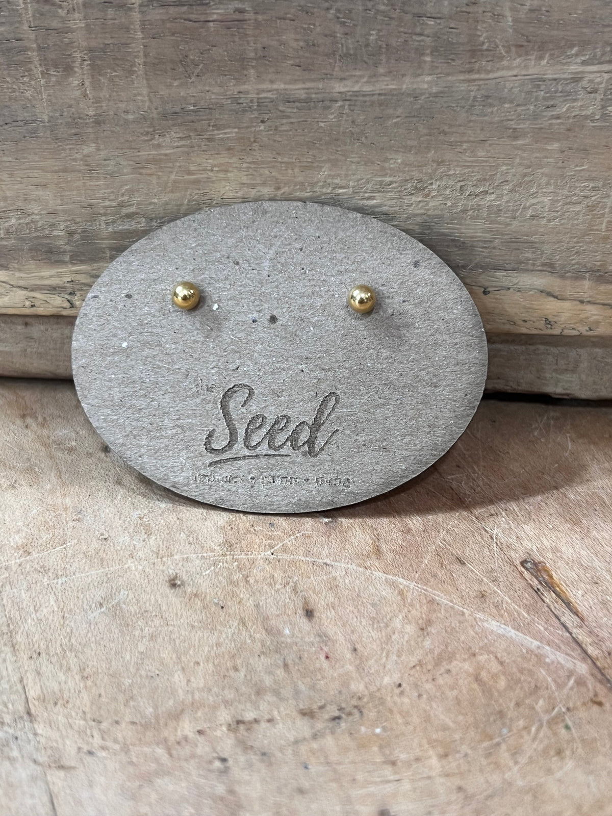 Classic Gold Ball Piercing Stud Earrings – Smooth Round 3mm Studs with Sharp Post Backing The Mustard Seed Collection, The Seed