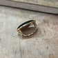 Vintage Mid-Century Black Cabochon Gold-Tone Scarf Clip / Slide