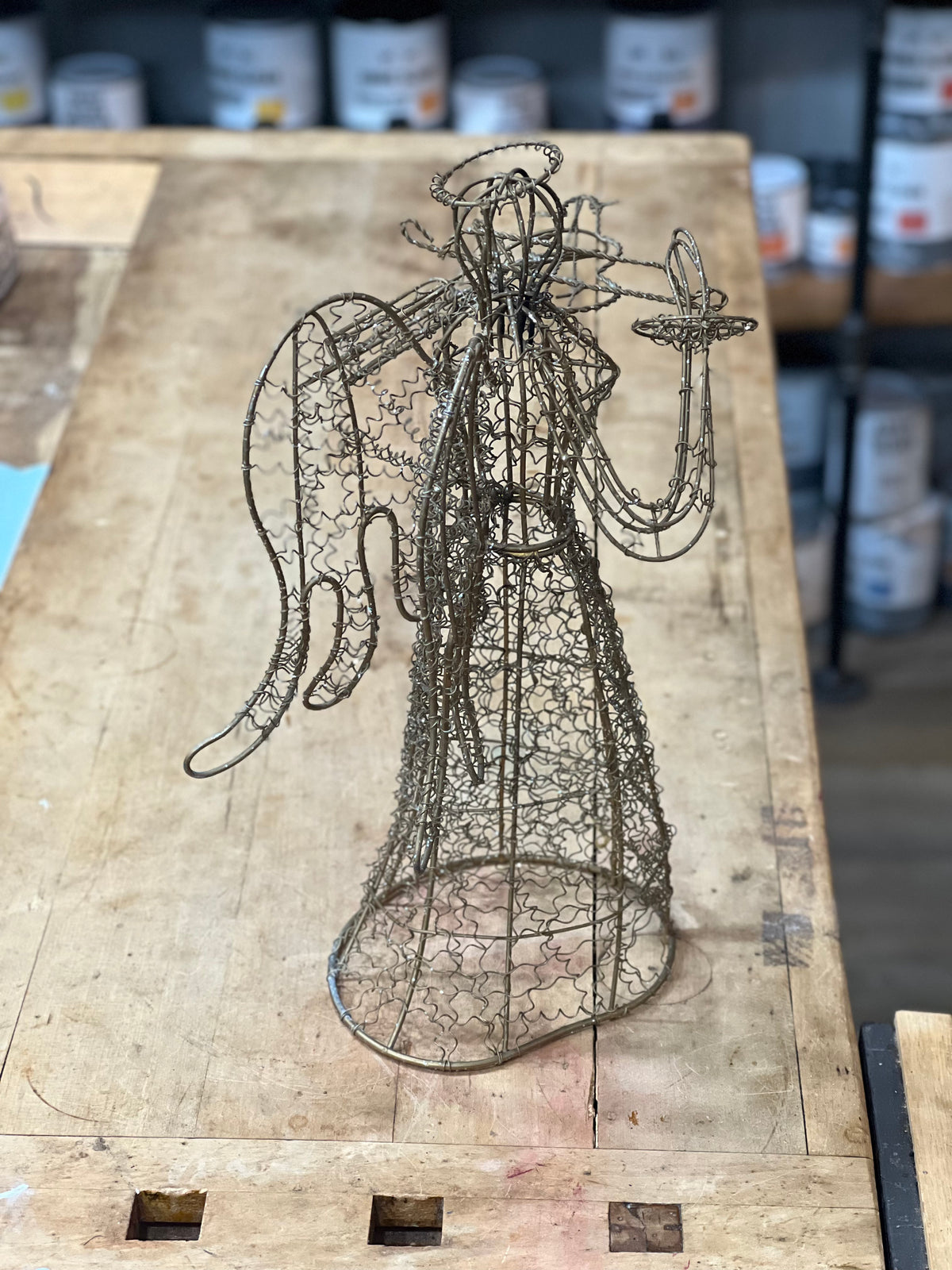 Vintage Style Wirework Angel with Violin