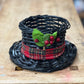Snowman Top Hat Wicker Planter and Gift Basket