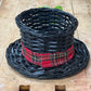 Snowman Top Hat Wicker Planter and Gift Basket