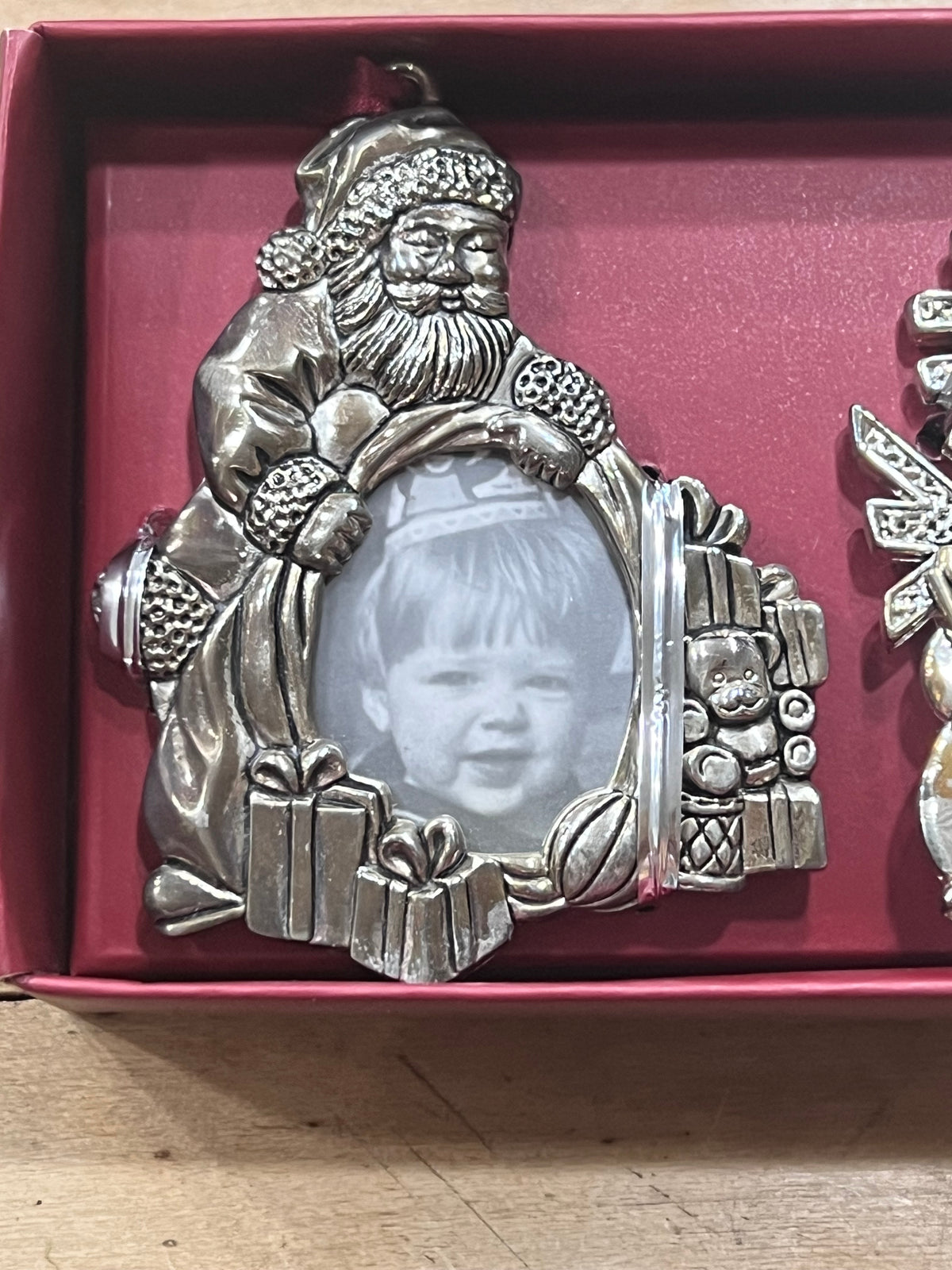 Gorham Silver-Plated Holiday Picture Frame Ornaments - Set of 3