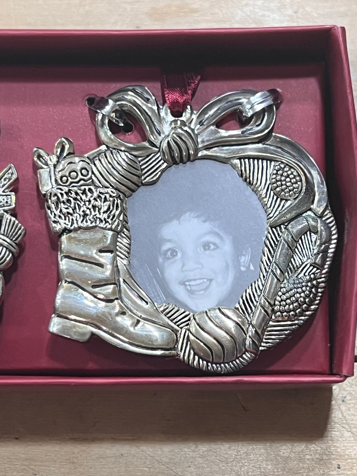 Gorham Silver-Plated Holiday Picture Frame Ornaments - Set of 3