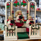 Vintage Animated Moving Holiday Trio Choir of Carolers Display