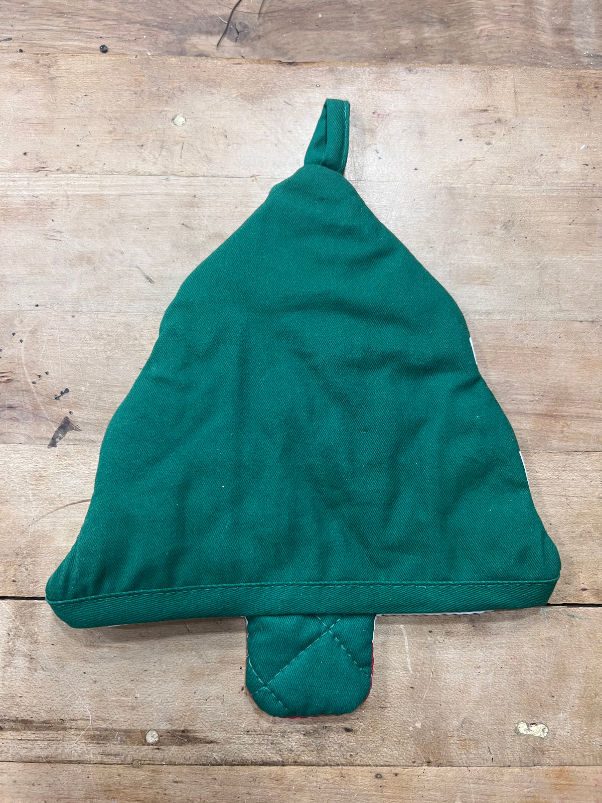Festive Christmas Tree Quilted Pot Holder & Oven Mitt Pouch
