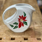 Vintage Napco Ceramic Christmas Poinsettia Disc Pitcher Vase