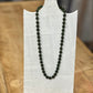 Vintage-Style Hand-Knotted Forest Green Bead Strand (18")