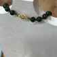 Vintage-Style Hand-Knotted Forest Green Bead Strand (18")