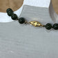 Vintage-Style Hand-Knotted Forest Green Bead Strand (18")