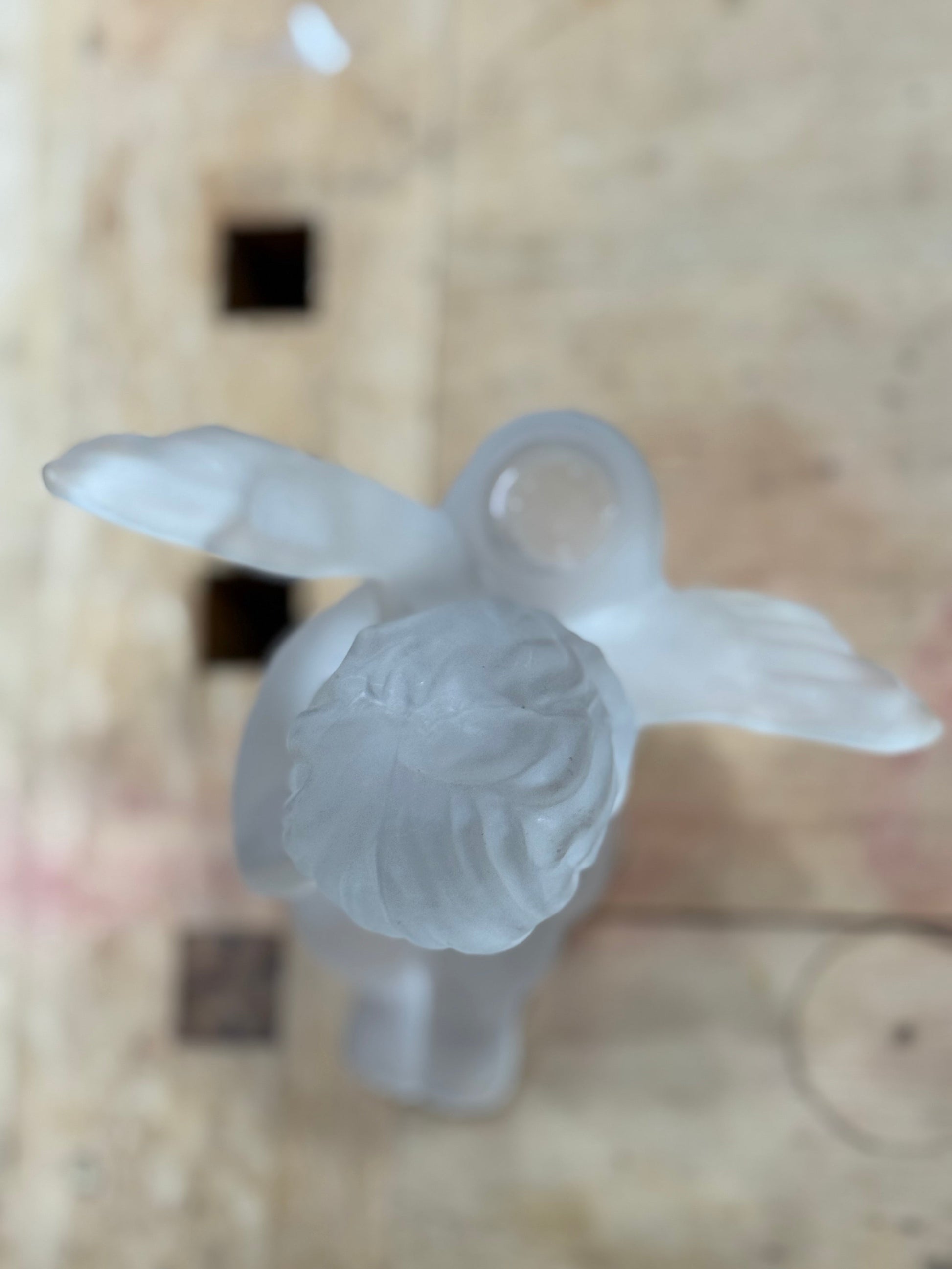 Frosted Lead Crystal Angel Candle Holder