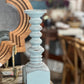 Chalk Painted Distressed Wooden Candlestick Holder The Mustard Seed Collection, The Seed