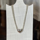 Chunky Silver Puffy Heart Multi-Strand Necklace (14" + 3" Extender)