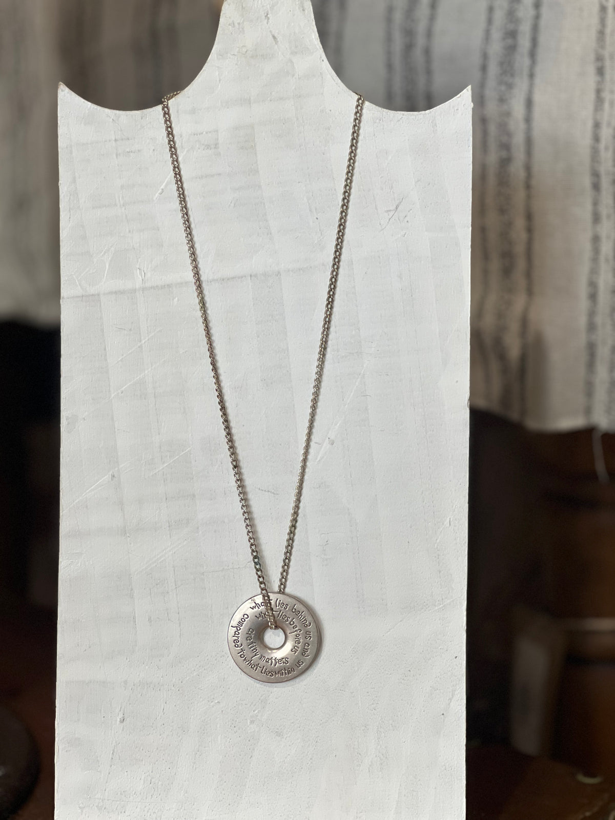 Inspiration Within Engraved Washer Pendant Necklace