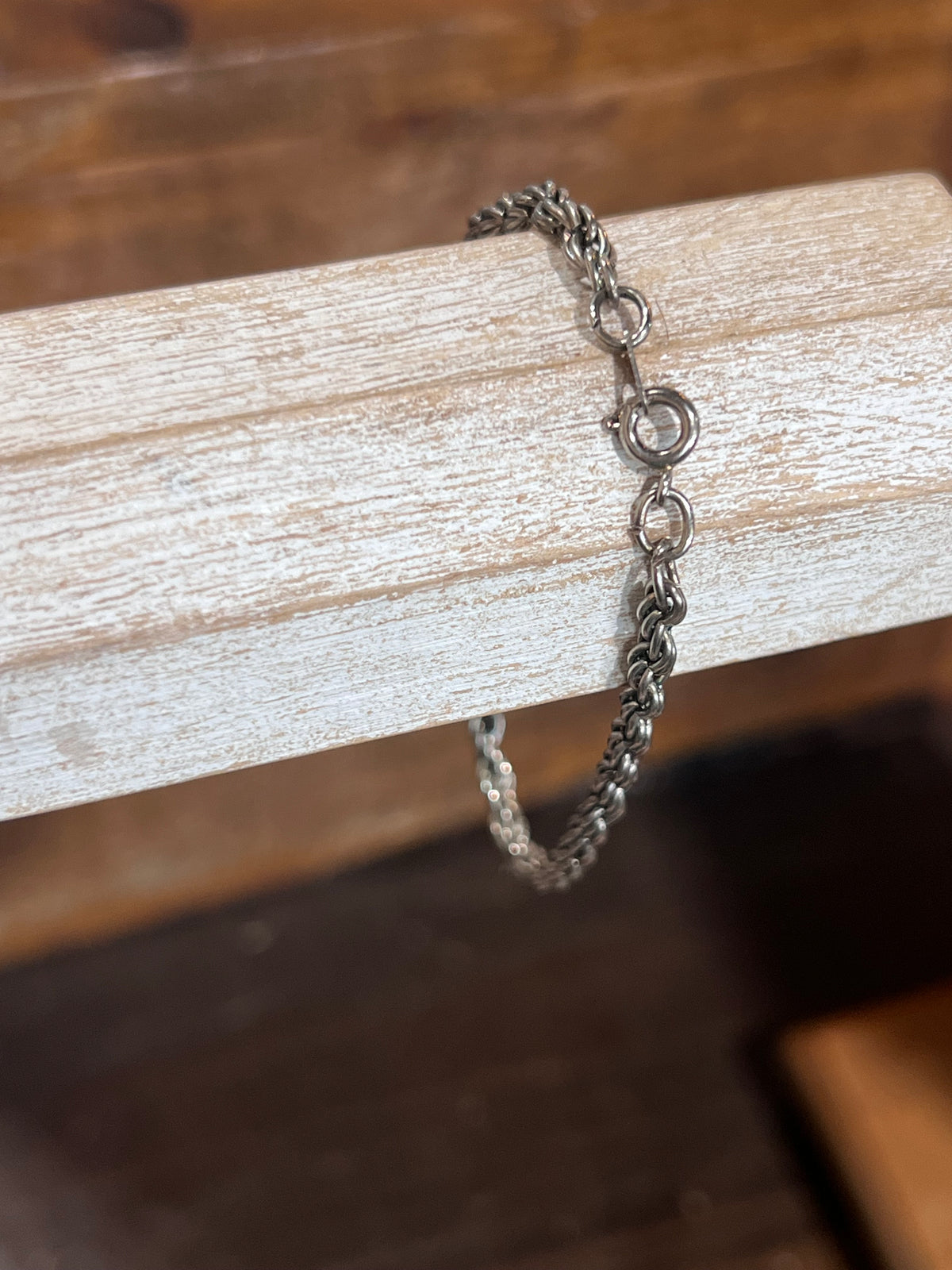 Classic Sterling-Style Rope Chain Minimalist Bracelet