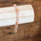 Petite Vintage Terracotta Wood & Translucent Pink Acrylic Flower Bead Bracelet - XS 2" Diameter

