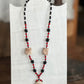 Artisanal Earth-Tone Statement Necklace with Matrix Pendant