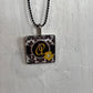 Vintage-Inspired Monogram "A" Damask Tile Pendant Necklace
