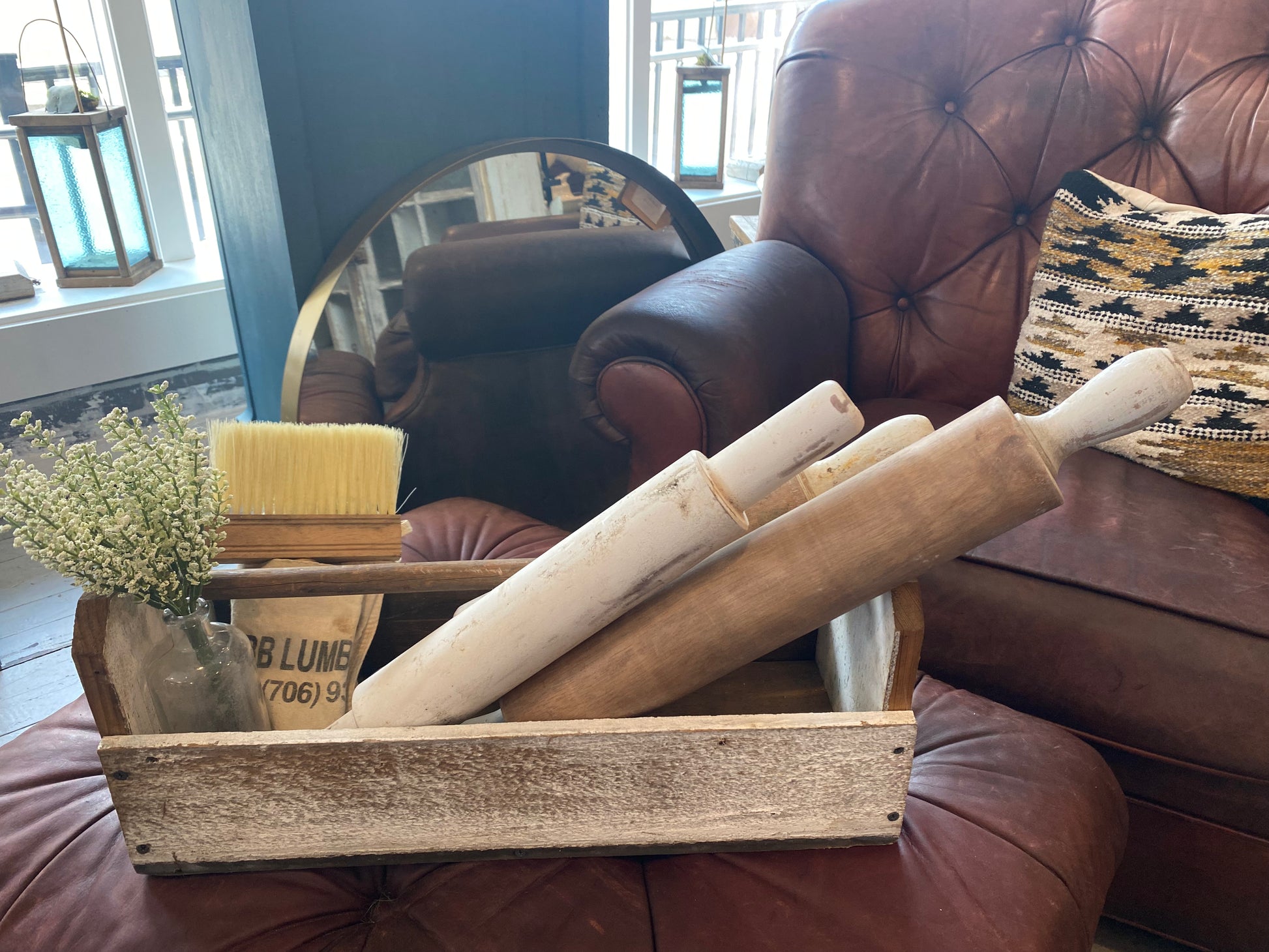 White Wooden Distressed Rolling Pin
