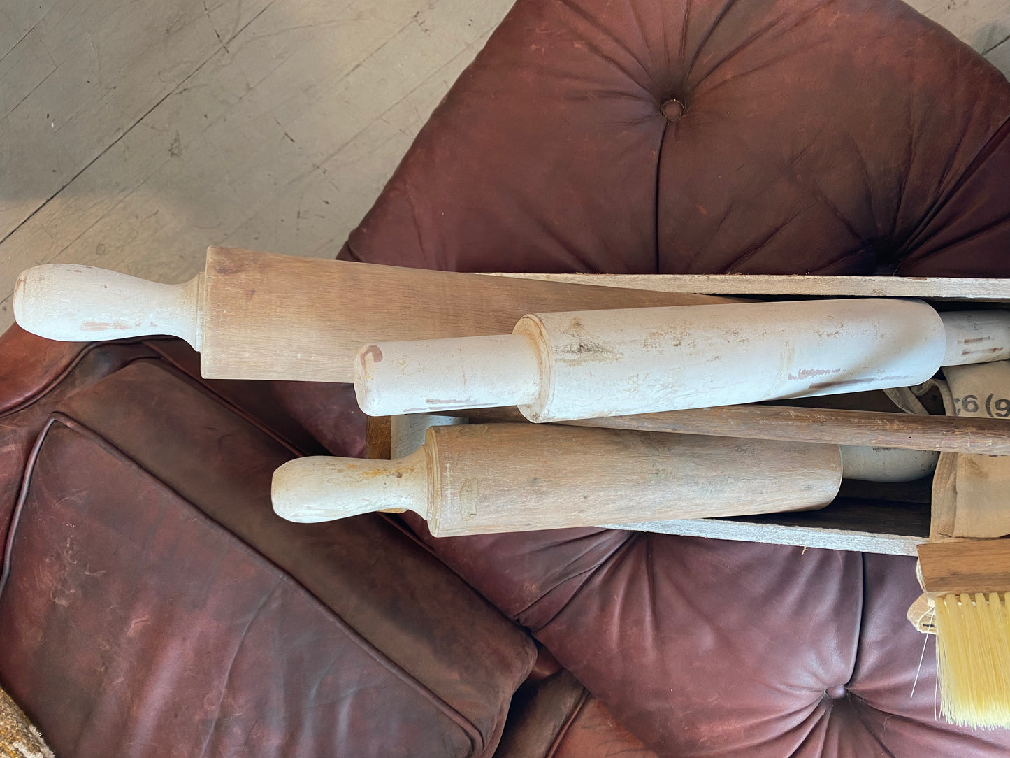 White Wooden Distressed Rolling Pin