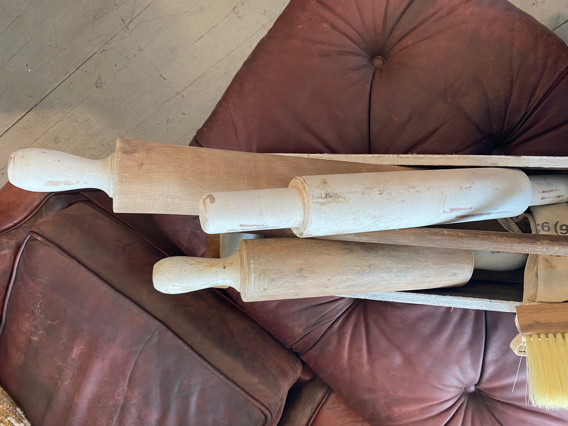 White Wooden Distressed Rolling Pin