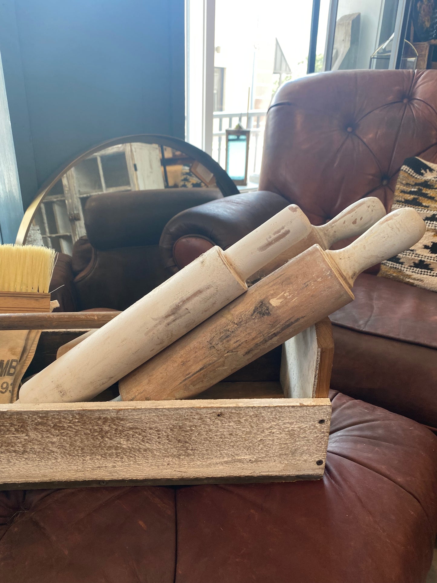 White Wooden Distressed Rolling Pin