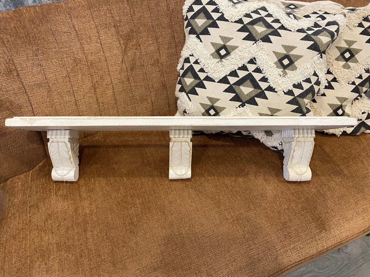 White Distressed Wood Shelf