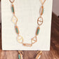 Mid-Century Modernist Openwork Geometric Jewelry Set: 28" Necklace & 2" Dangle Earrings