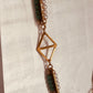 Mid-Century Modernist Openwork Geometric Jewelry Set: 28" Necklace & 2" Dangle Earrings