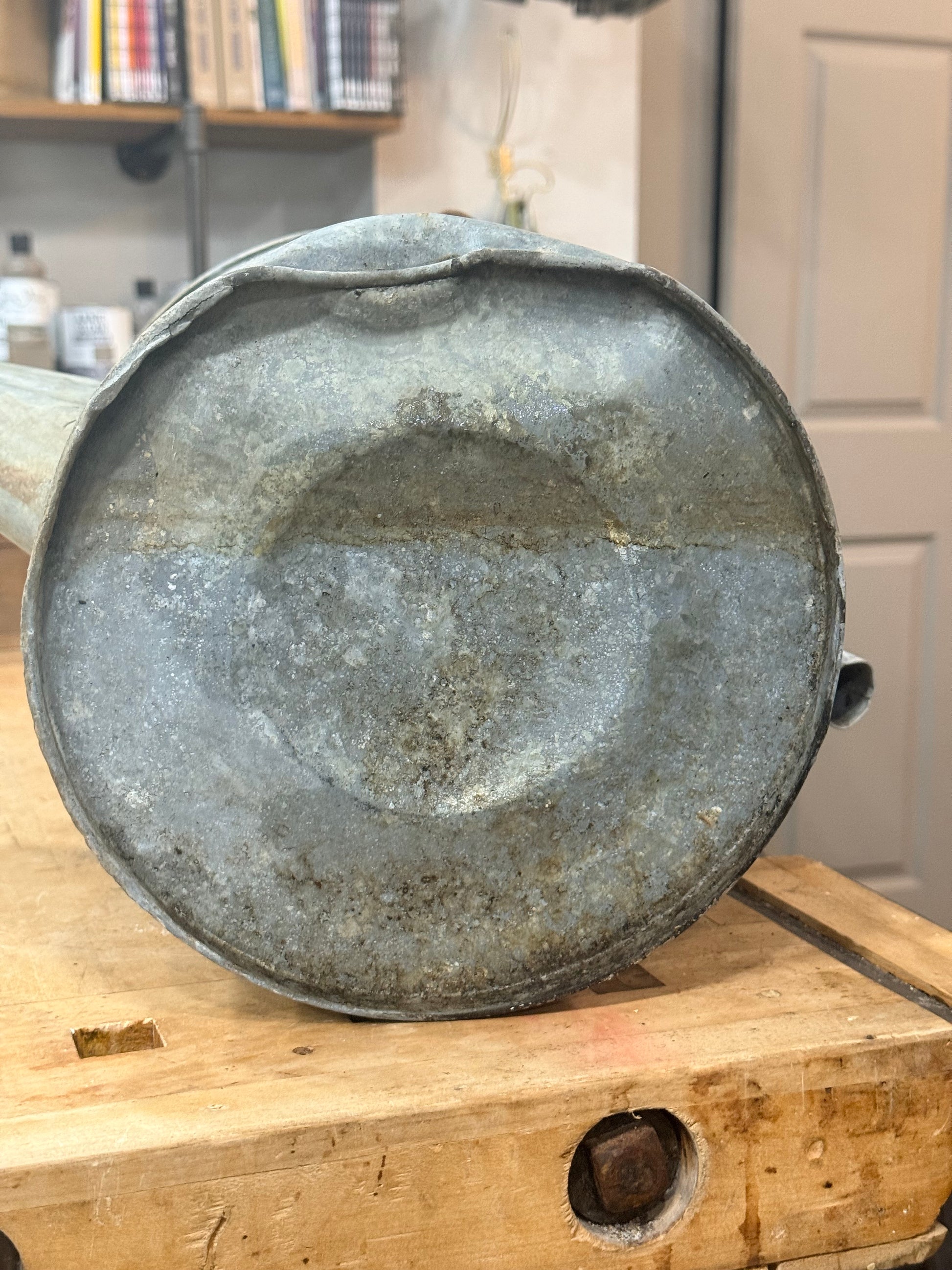 Galvanized Watering Can with dent