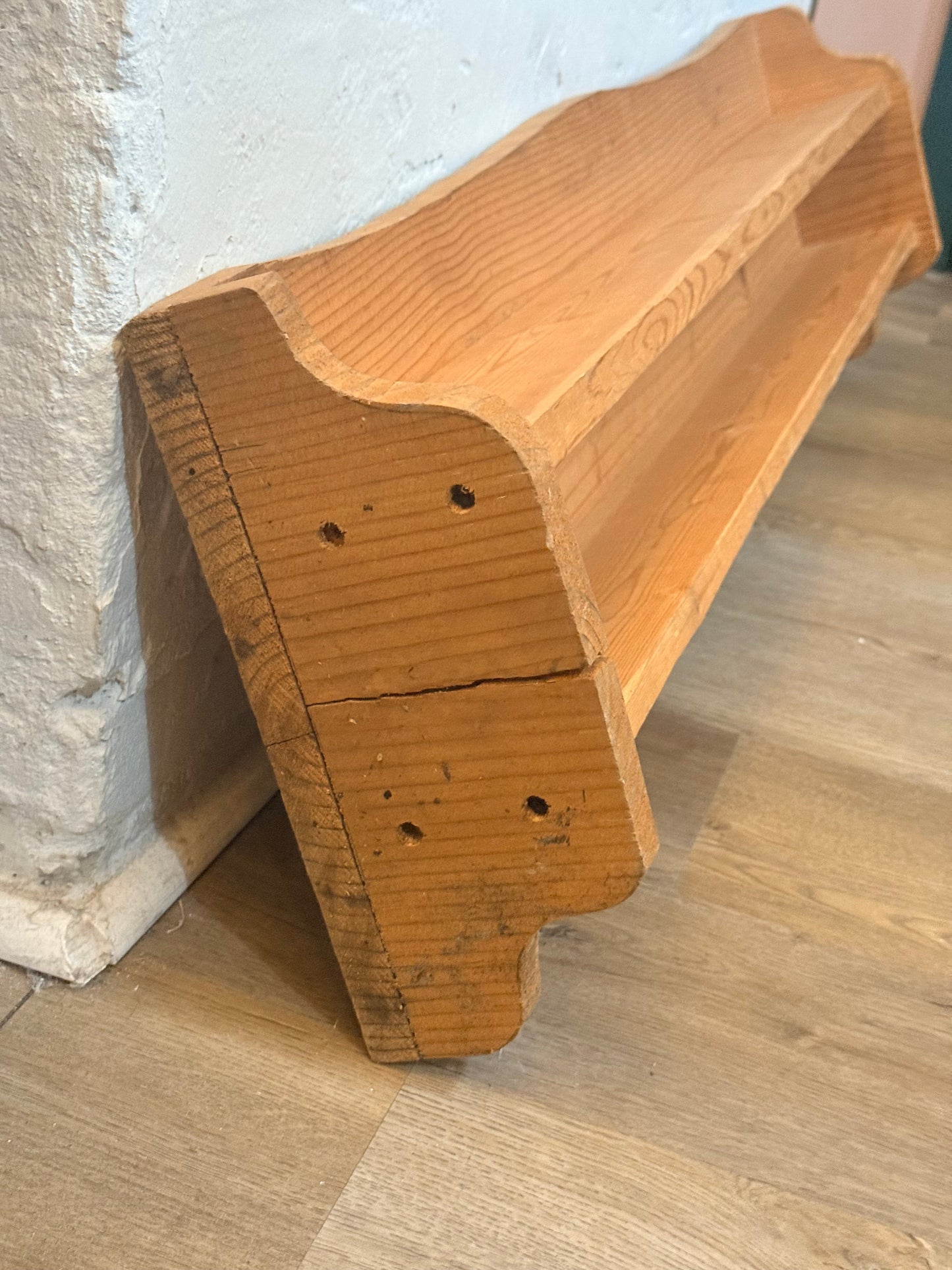 Vintage Wooden Shelf with Heart Cutout Turkey Creek Donations