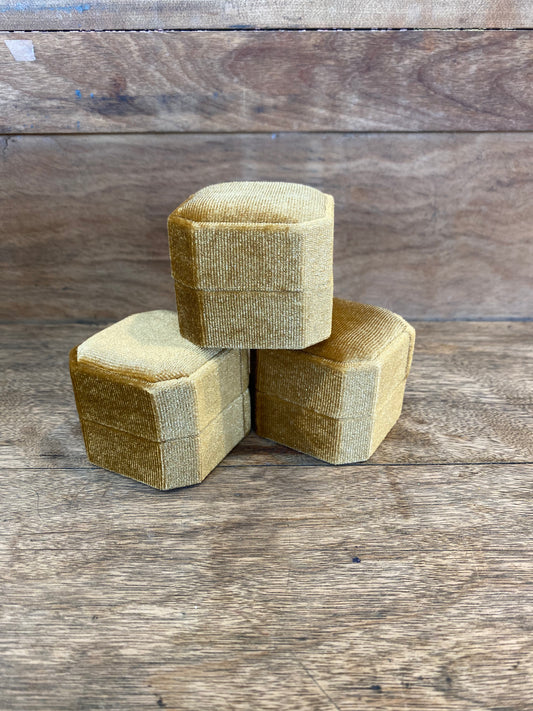 Velvet Ring Box Mustard Gold
