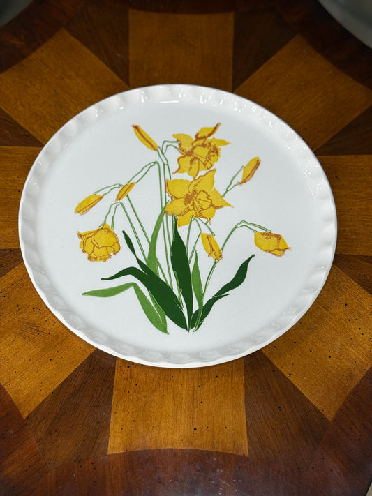 Ceramic Daffodil Cake Plate