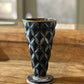 Vintage-Inspired Black Harlequin Diamond Metal Trumpet Vase Small Lancaster & Vintage