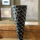Vintage-Inspired Black Harlequin Diamond Metal Trumpet Vase Lancaster & Vintage