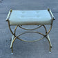 Mid-Century Modern Brass & White Vanity Seat
