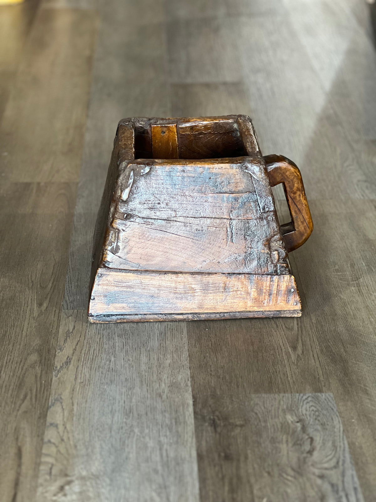 Antique Wooden Grain Measure ("Dou") – Rustic Farmhouse Decor The Mustard Seed Collection, The Seed