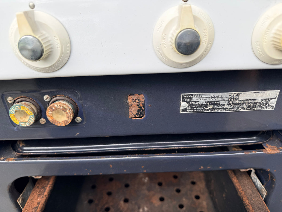 1950s Frigidaire RM-45 Vintage Electric Range — Original GM Clock & Light Frigidaire