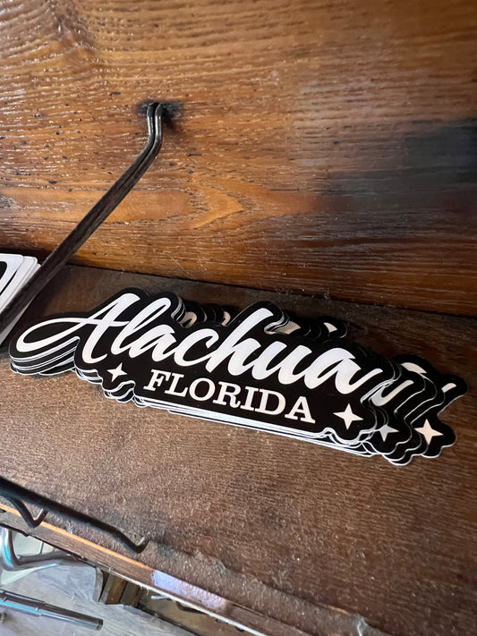 Alachua FL Sticker Black & White