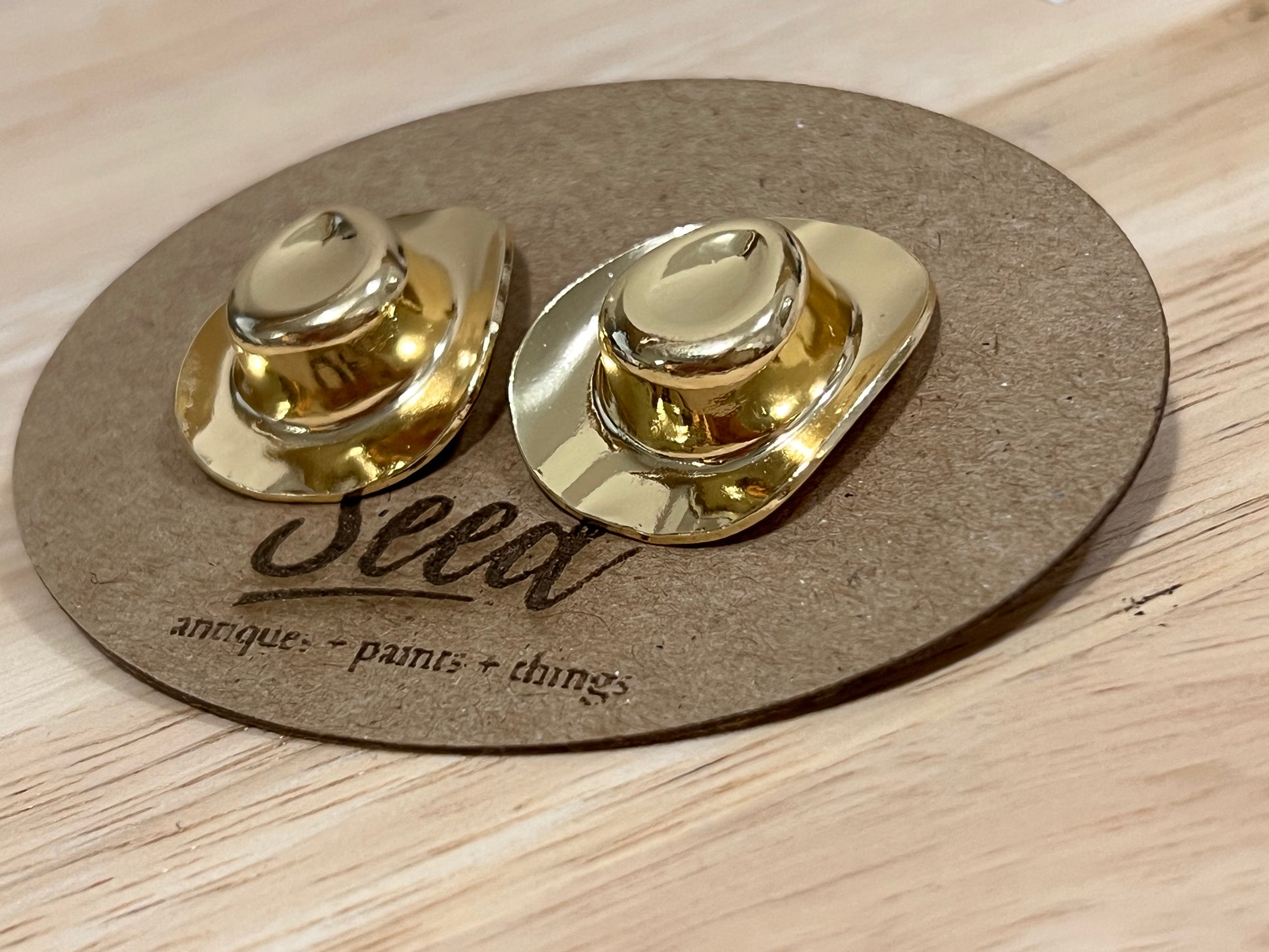 Gold Filled Cowgirl Hat Earrings