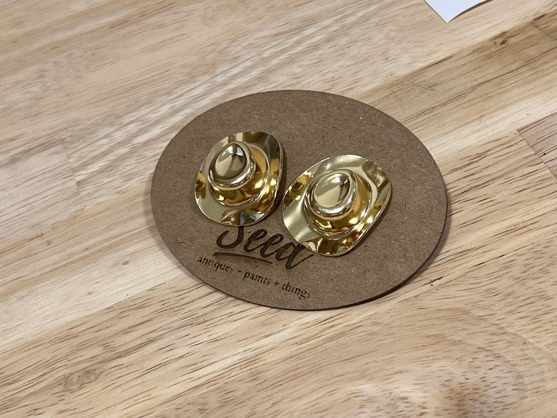 Gold Filled Cowgirl Hat Earrings