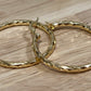 Gold Filled Diamond Cut Thin Continuous Hoop Earrings