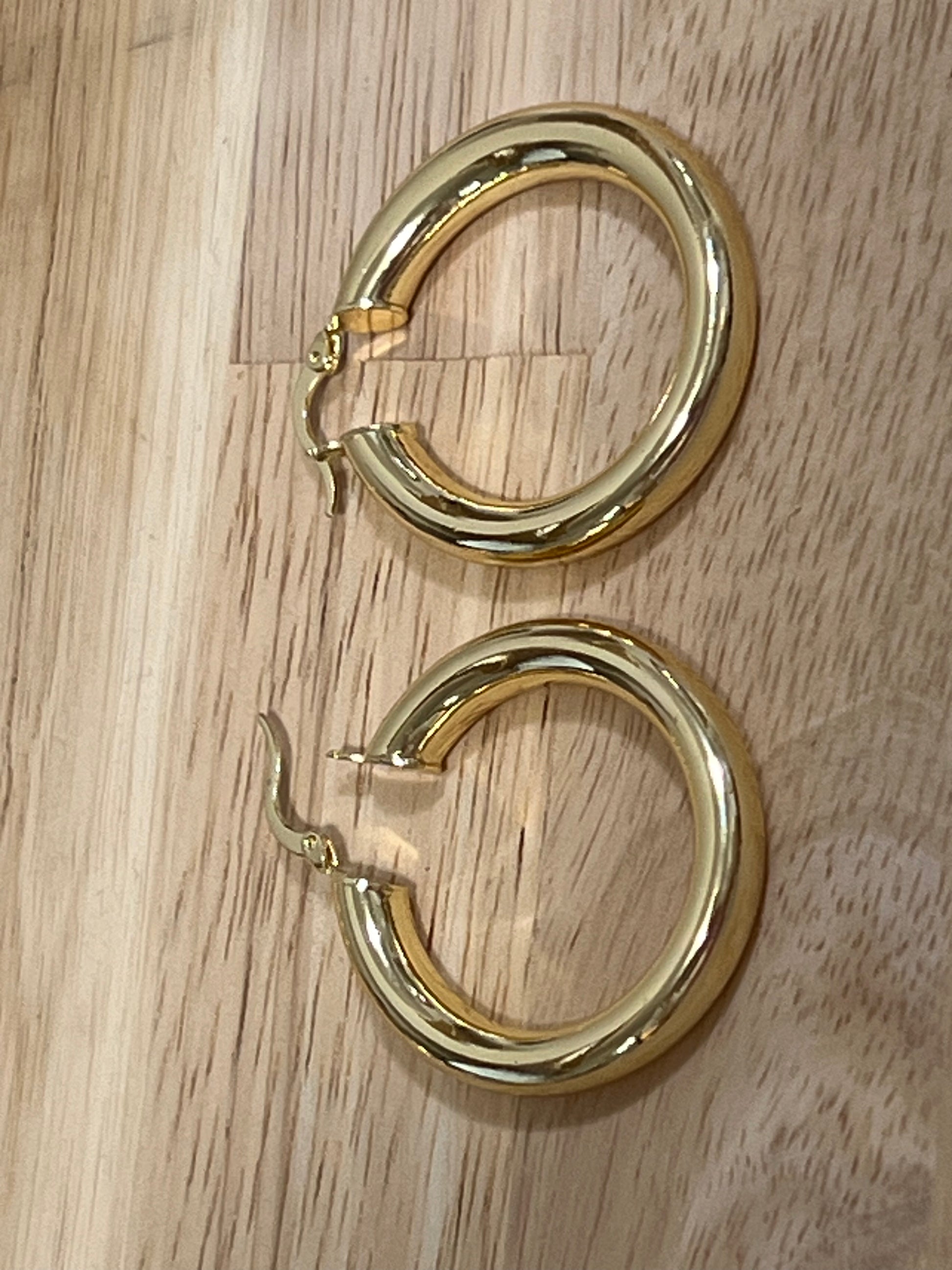 Gold Filled Continuous Hoop Earrings