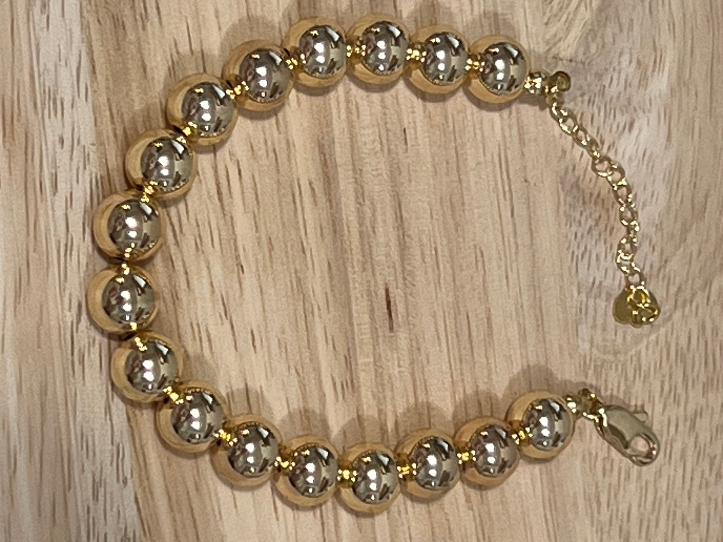 Gold Filled Beaded Ball Bracelet 7"-9"